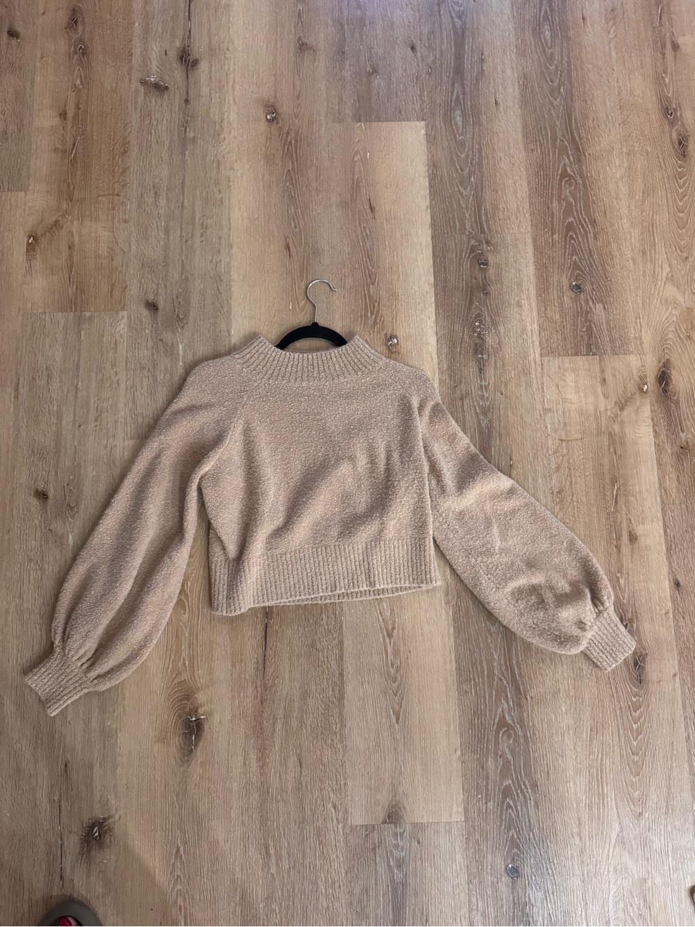 Vici Balloon Sleeve Mock Neck Sweater - Beige